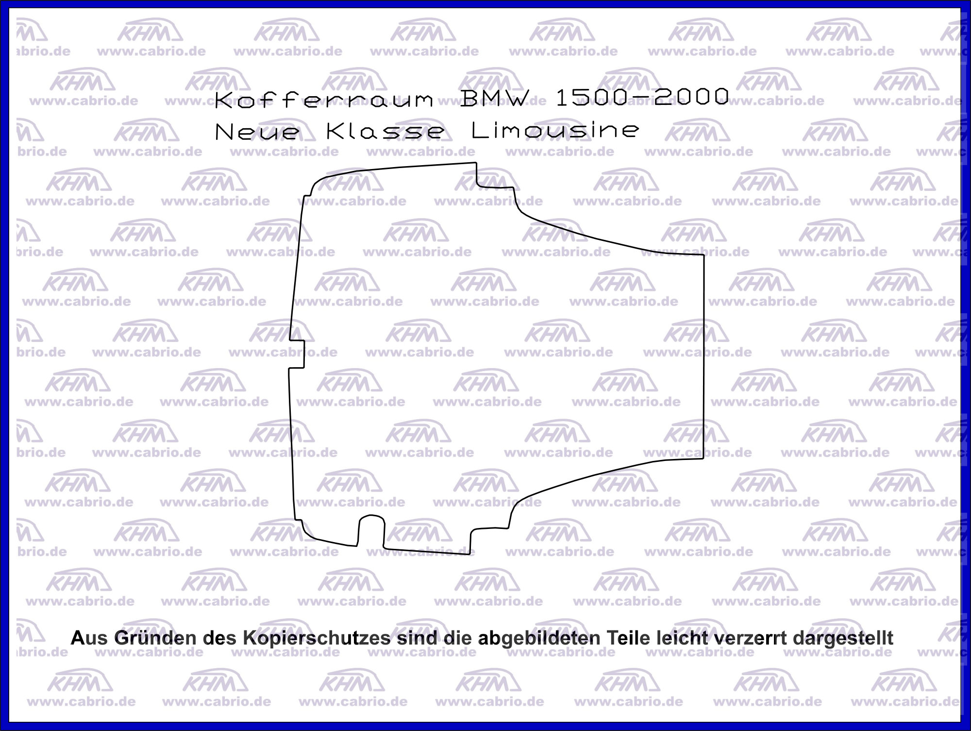 Kofferraumteppich BMW 1500-2000, Neue Klasse Limousine